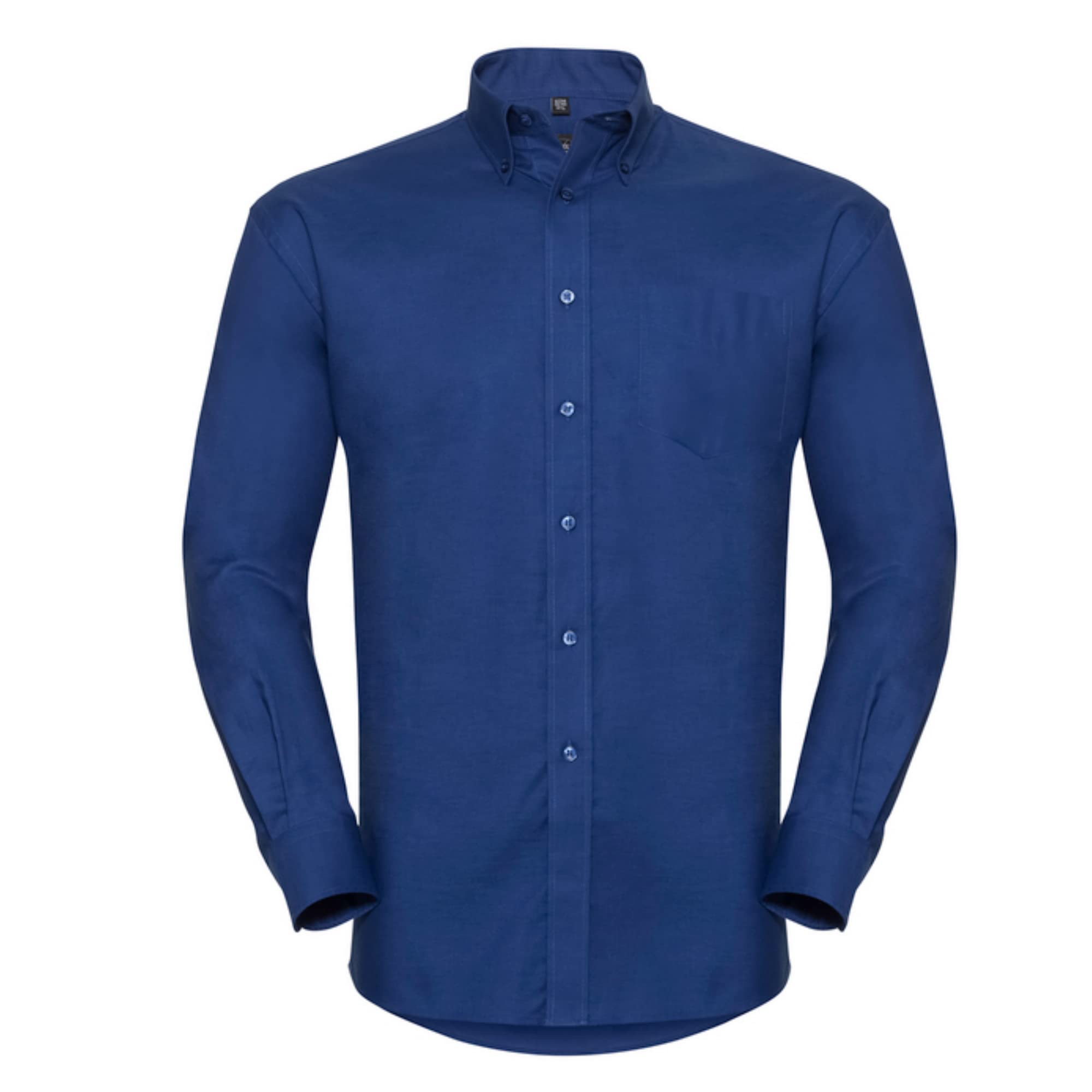 Herren Langarm Business Oxford Oberhemd mit Button-Down Kragen Easy Care Pflegeleicht Rückenpasse S bis 6XL, Royalblau 5XL