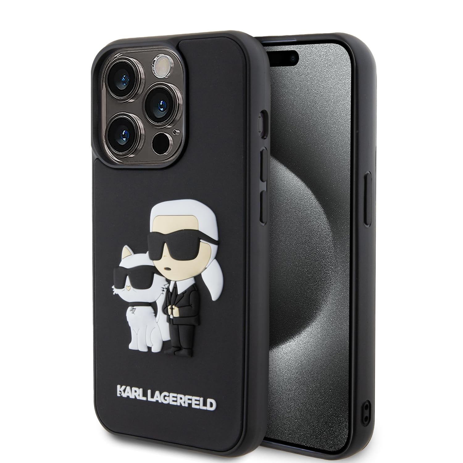 CG MOBILE Karl Lagerfeld 3D Rubber Case mit NFT Karl & Choupette für iPhone 15 Pro Max