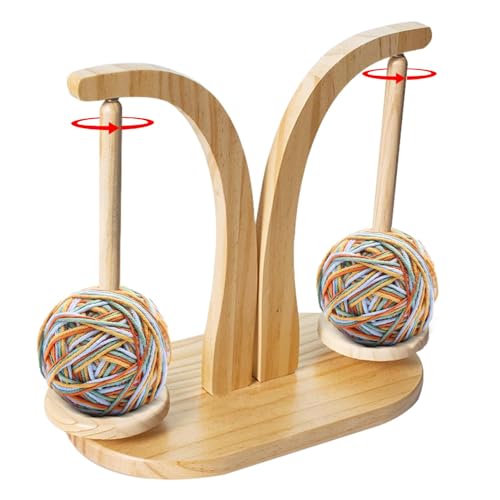 Garnkugelhalter – Garnhalter-Spinner, 28,7 x 15,8 x 27,5 cm, Garnspender, magnetischer Strickständer, Häkelgarnhalter, doppelte Garnspindel zum Stricken, Sticken, Basteln