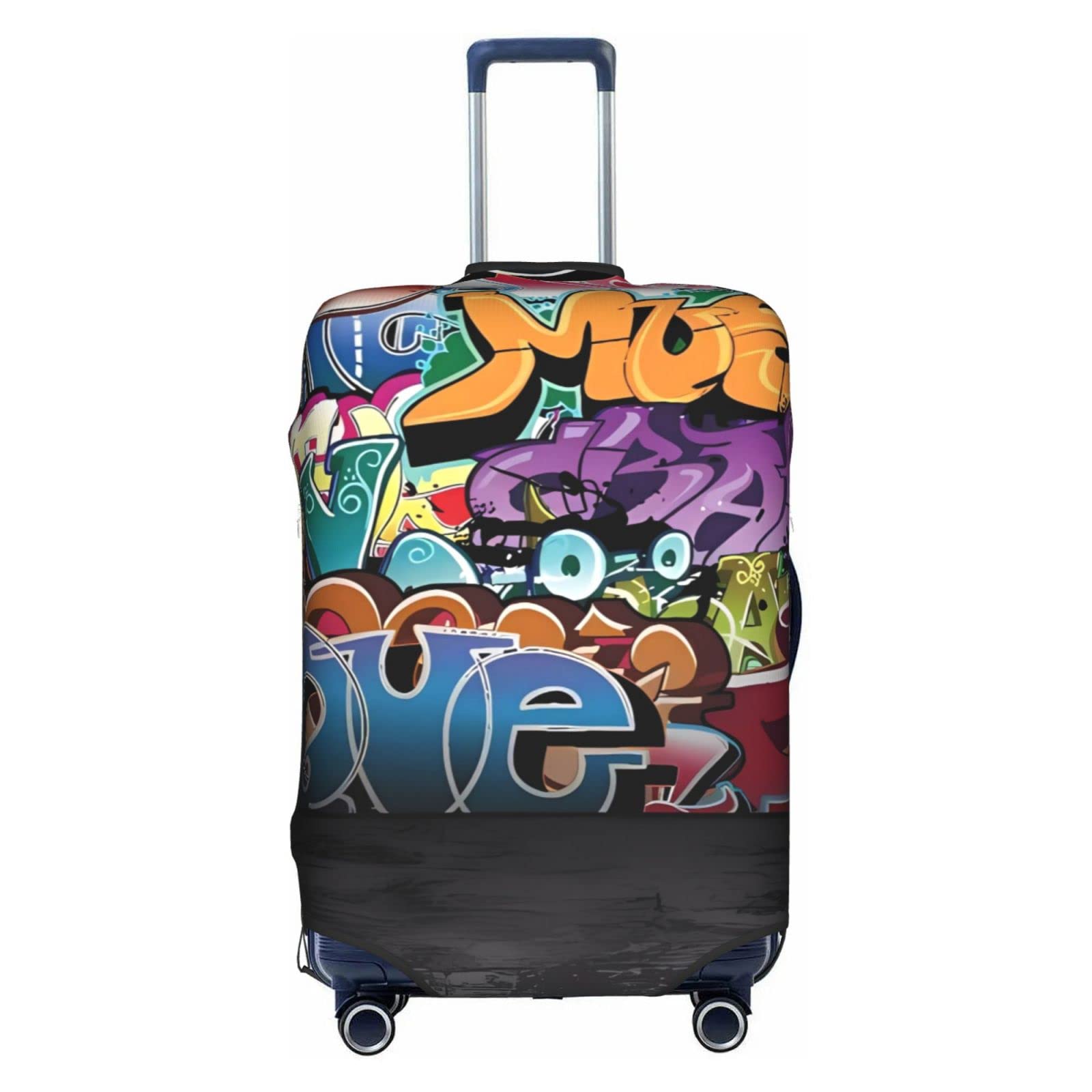 Graffiti Hip-Hop-Trolley-Reisetasche: hohe Elastizität mit Reißverschluss, klein, geeignet für 45,7 - 81,3 cm (18-32 Zoll) Trolley-Tasche