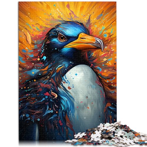 Puzzle zum Malen, Farbpinguin, 1000 Puzzles für Erwachsene, Holzpuzzle mit vollständig ineinander greifenden und zufällig geformten Teilen, 1000 Teile (50 x 75 cm)