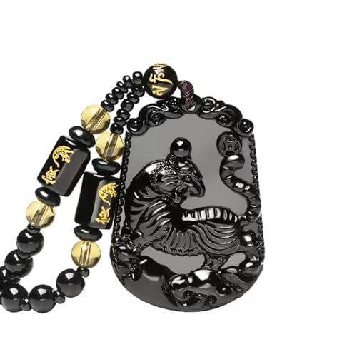 XIPIEIO Personalisierte vielseitige Halskette für Herren Obsidian Zwölf Sternbilder Anhänger National Wind Tiger Halskette Männer und Frauen Paar Amulett Schmuck Modegeschenke