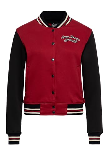 Queen Kerosin Damen College Jacke | Sweatjacke | Baseball Jacke | Regular Fit | We Can Do It | Woman | Rockabella | 50S | Rockabilly | Vintage | Rock'n' Roll | Retro STYL We Can Do It