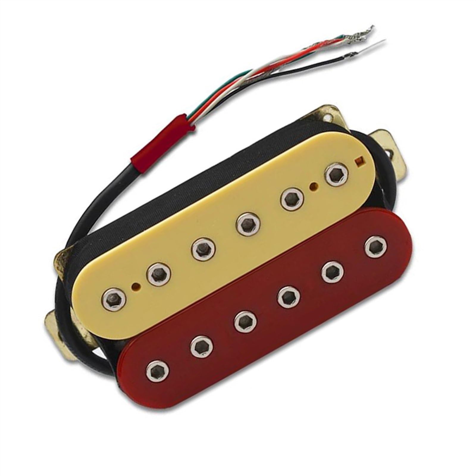 Gelb-roter 6-saitiger E-Gitarren-Hals-Humbucker-Tonabnehmer, verstellbarer Sechskantschrauben-Spulen-Spalt-Tonabnehmer Single-Coil-Tonabnehmer