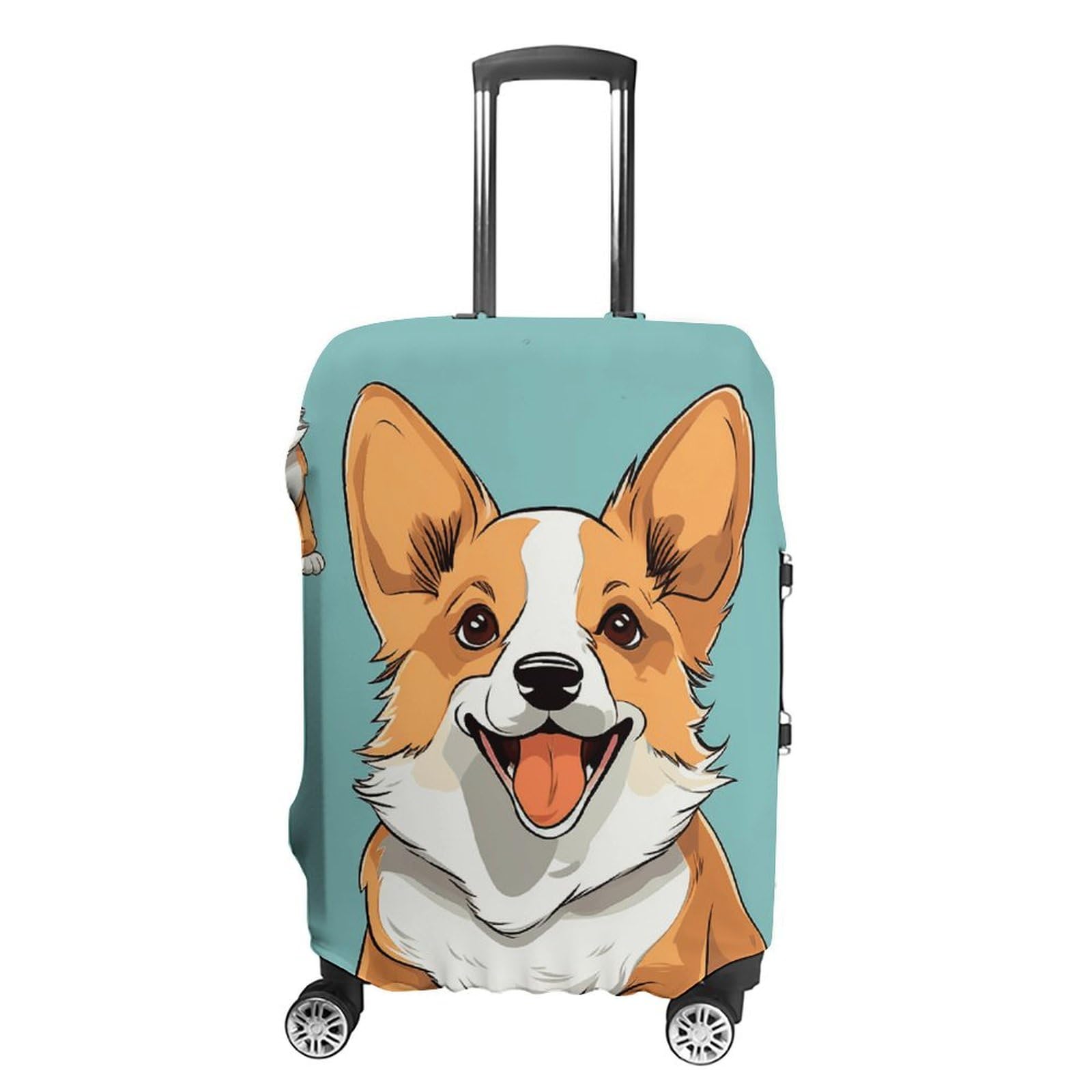 CSGJMYGS Reisegepäckabdeckung, elastisch, waschbar, modisch, kratzfest, 3D-Basketballkoffer-Schutz, passend für 45,7 - 81,3 cm Gepäck, Corgi Cute Dog, XL