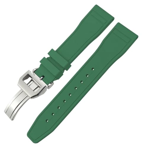 IOTUP 22 mm weiches Fluorkautschuk FKM Uhrenarmbänder 21 mm 20 mm für IWC Big Pilot Portofino Uhrenarmbandwerkzeuge aus Naturkautschuk, 20 mm, Achat