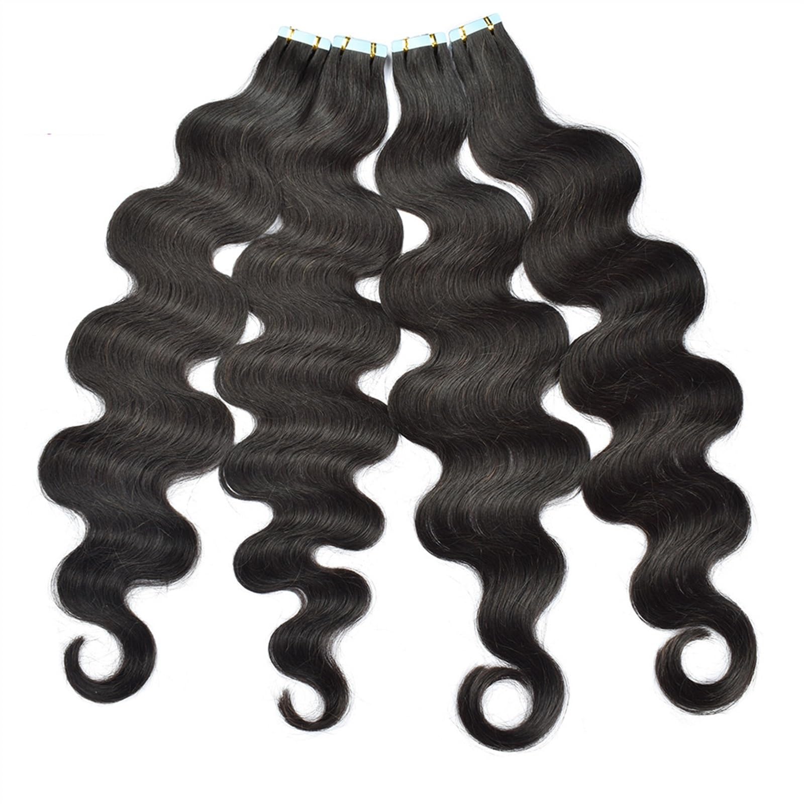 Haar-Tape-Extensions Body Wave Tape in Haarverlängerungen Echthaar, schwarzes Naturhaar Body Wave Tape in Haarverlängerungen Tape in Echthaar Dicke Endhaut Tressen Unsichtbares Tape im Haar(20 pcs,14