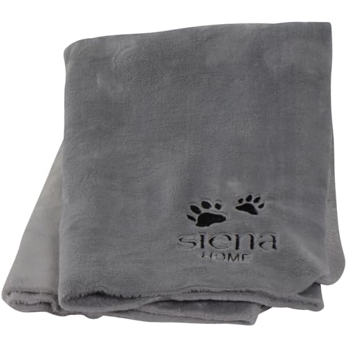 Siena Home RONA Hunde Fleecedecke grau M Dessin Uni grau, Fleece 100% Polyester