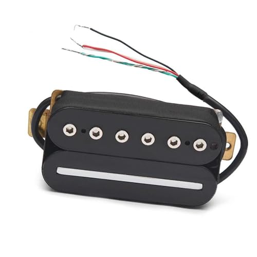 Gitarren-Tonabnehmer Humbucker Für E-Gitarre, Verstellbarer Dual-Coil-Gitarren-Tonabnehmer Mit 4-Leiter-Kabel/Spulenaufteilung, Schwarz, Weiß (Color : Bridge Black)