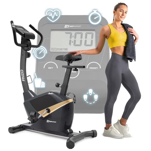 Hop-Sport Heimtrainer Fahrrad HS-2090H Aveo- Fahrradergometer mit Pulssensoren, Schwungmasse 9 kg - Ergometer für EIN max. Nutzergewicht von 120kg schwarz