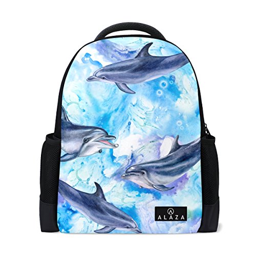 My Daily Schöne Delfine Rucksack 35,6 cm Laptop Daypack Schultasche für Reisen College Schule