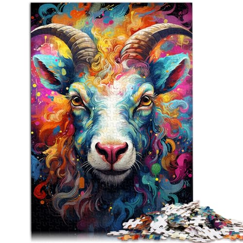 Puzzle für farbenfrohe, psychedelische Ziegenfarbe, 1000 Teile, Puzzle für Erwachsene, Holzpuzzle, Weihnachts- und Geburtstagsgeschenke, 1000 Teile (50 x 75 cm)