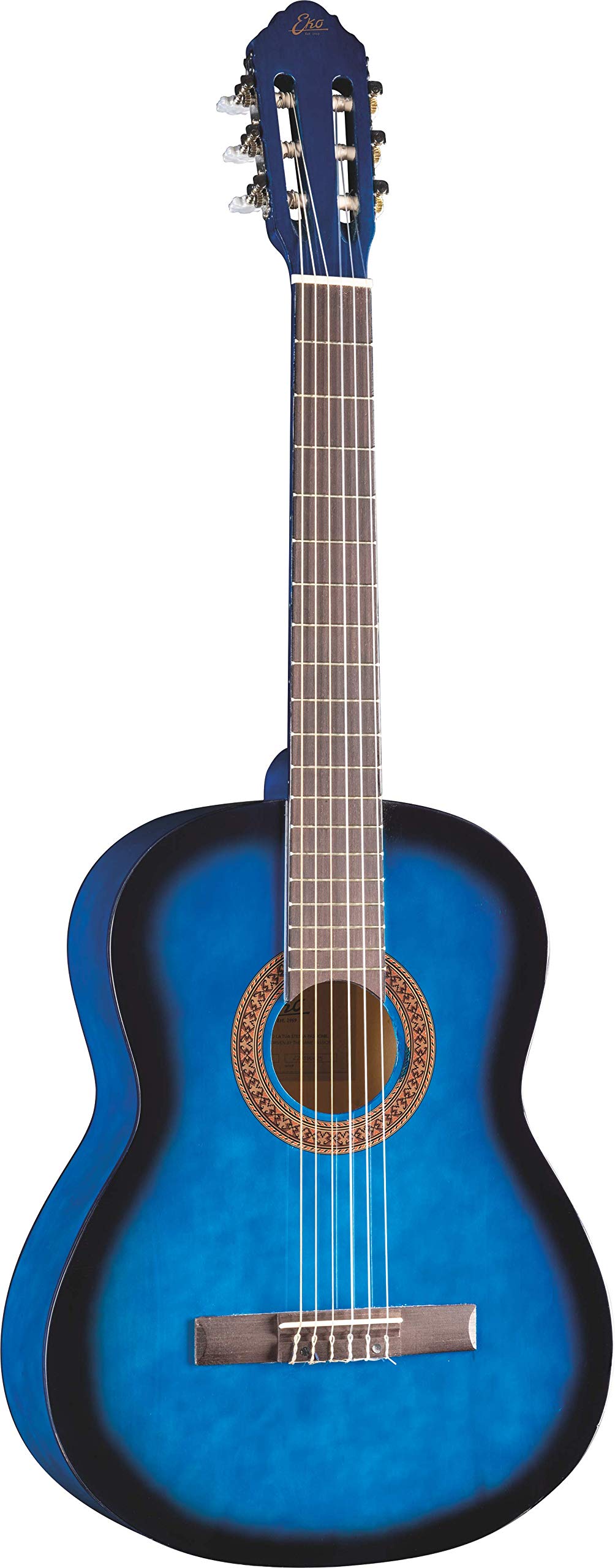 Eko Guitars CS-5 Blue Burst Klassische Gitarre Serie Studio, Skala 3/4, Blue Burst