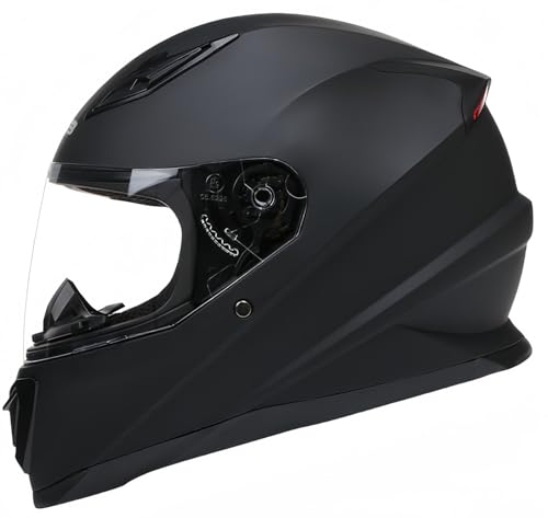 Motorrad-Integralhelm, Straßenhelm Unisex, Doppelvisier-Motorradhelm, Erwachsener Männer Und Frauen ECE 22.06 Zertifizierter Schutzhelm H,XL61-62CM