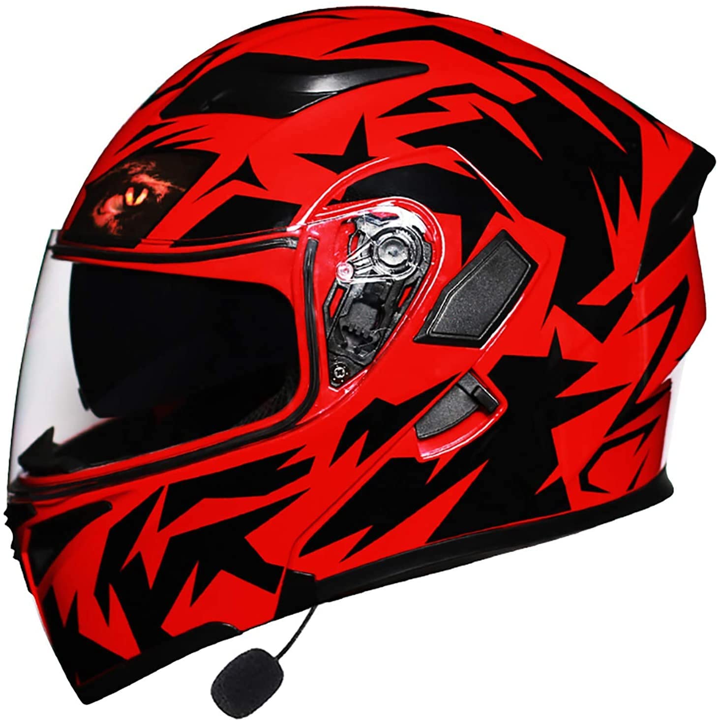 Bluetooth Klapphelme Motorradhelm,Modularer Integralhelme Motorradhelme Anti-Fog Doppelvisier Motorrad-Helm Roller-Helm Scooter-Helm Mofa-Helm,ECE Zertifiziert (Color : I, Größe : Large)