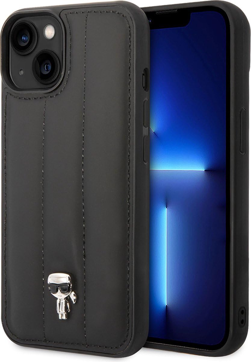 KARL LAGERFELD KLHCP14MPSQPK hülle für iPhone 14 Plus 6,7" hardcase schwarz/Black Puffy Ikonik Pin