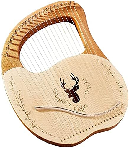 Lyra-Harfe, 21 Saiten, Metallsaiten, Holz-Lyra-Harfe, Mahagoni-Lyra-Harfe mit Stimmschlüssel, Taschengeschenk für Anfänger, Instrumentenliebhaber, Musikliebhaber, Kinder und Erwachsene