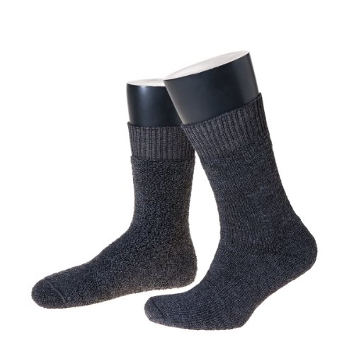 NORDPOL Kurze Thermosocke"Immerwarm" aus Vollplüsch (Woll-Polyester-Gemisch), 3 Paar, anthrazit, Made in Germany, Gr. 45-47