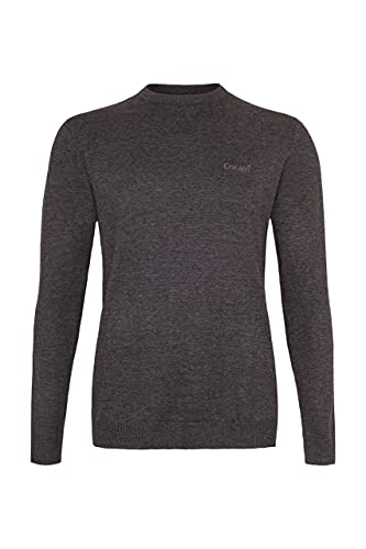 Herren Marken Strickpullover anthrazit Gr. XXL klassisch Feinstrick Strickpullover Premium Baumwolle schick im Büro cool in der Freizeit angenehm zu tragen Pullover langärmlig mit Rundhalsausschnitt