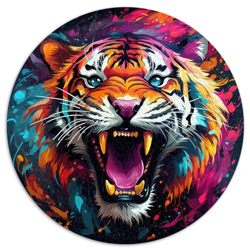 Puzzle Puzzle Tigerfarbe Puzzle für Erwachsene 1000 Teile 26,5 x 26,5 Zoll Lernspiele Heimdekorationspuzzle. Für Puzzlegeschenke