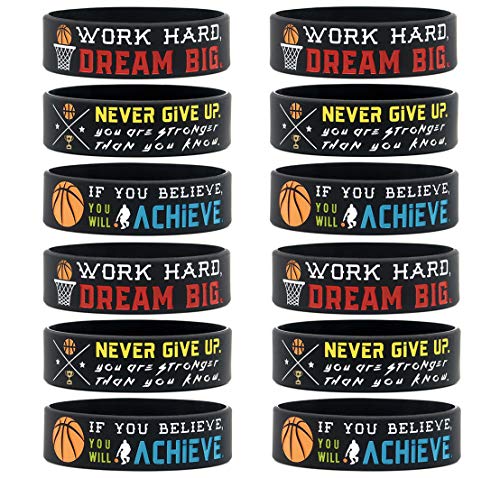 Basketball-Armbänder mit motivierenden Zitaten – Großhandel Bulk Armbänder für Basketball-Party, Geschenke, Geschenke für Basketball-Team – Unisex für Jungen Mädchen Männer Frauen Jugendliche Erwachsene