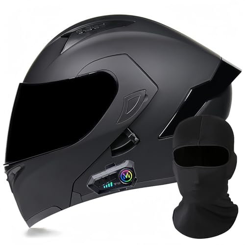 Modularer Motorrad-Bluetooth-Helm, DOT/ECE-Zugelassener, Hochklappbarer, Integrierter Motorradhelm Für Männer Und Frauen Mit Doppelvisier, Integriertem Dual-Lautsprecher 1,XL61 ~ 62cm