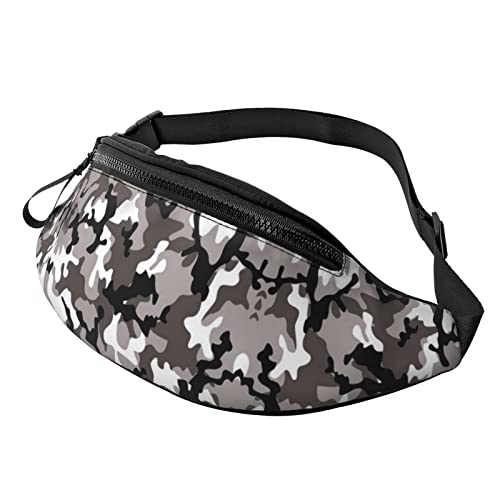 Hüfttasche für Damen und Herren, Schwarz, Grau, Weiß, Camouflage, für Reisen, Yoga, Fitnessstudio, für Outdoor, Workout, Sport, Reisen, Laufen, Schwarz , Einheitsgröße