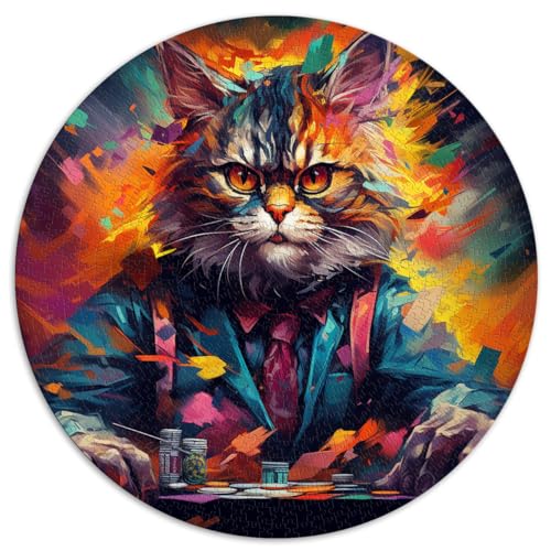 Puzzle-Geschenk, Katze spielt Poker, 1000 große Teile, Puzzle für Erwachsene, 67,5 x 67,5 cm, Lernspiele, Familienaktivitäts-Puzzle