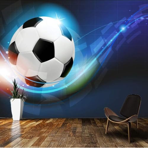 Glühender Fußball 3D Tapete Poster Restaurant Schlafzimmer Wohnzimmer Sofa TV Dekorative Wand-150cm×105cm