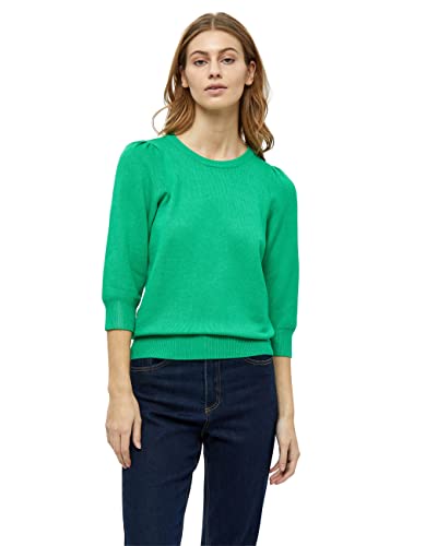 Peppercorn Damen Peppercorn Tana Runden Halsausschnitt 3/4 Ärmel Strickpullover | Pullover Damen in Grün Herbst Pul Pearlknit 3 4 rmel, 3205 Hellgrün, S EU