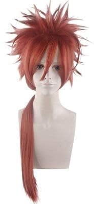 LINLINCD-Anime Coser Wig Spiele Cosplay Perücke FF7 Final Fantasy VII Reno Rot Kurze Kurtiere Anime Comic Weihnachten Karneval Halloween Alltag Wig+Perücke