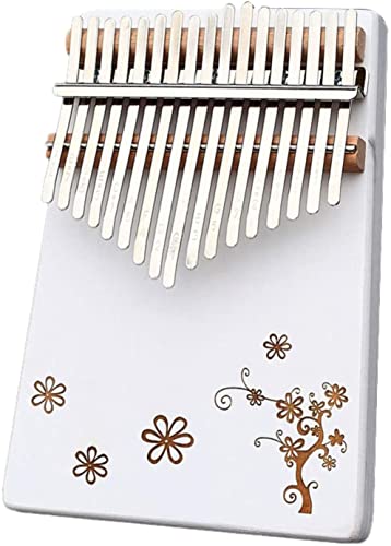 Kalimba Thumb Qin, Daumenklavier, Kalimba-Daumenklavier mit 17 Tasten, Marimba-Fingerklavierinstrument, mit Stimmhammer, Lernanleitung, Klavier, bestes Geburtstagsgeschenk, (White Dream Serie) Weiß A