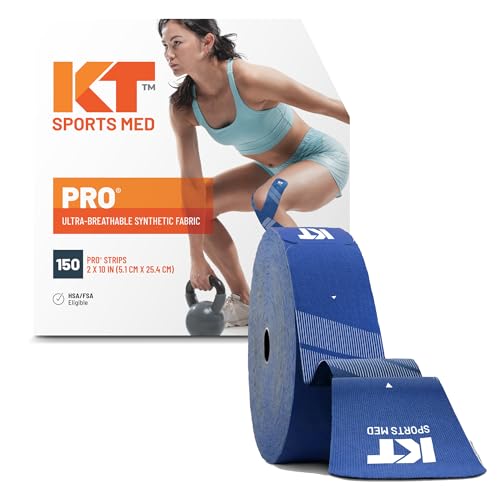 KT Tape PRO Jumbo 150 Strip Synthetik vorgeschnittenen Kinesiologie Tape M Blau (Sonic Blue)