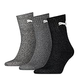 PUMA 12 Paar Socken Short Crew Sportsocken Tennis Socken Gr. 35-49 Unisex, Farbe:207 anthracite/grey, Socken & Strümpfe:43-46