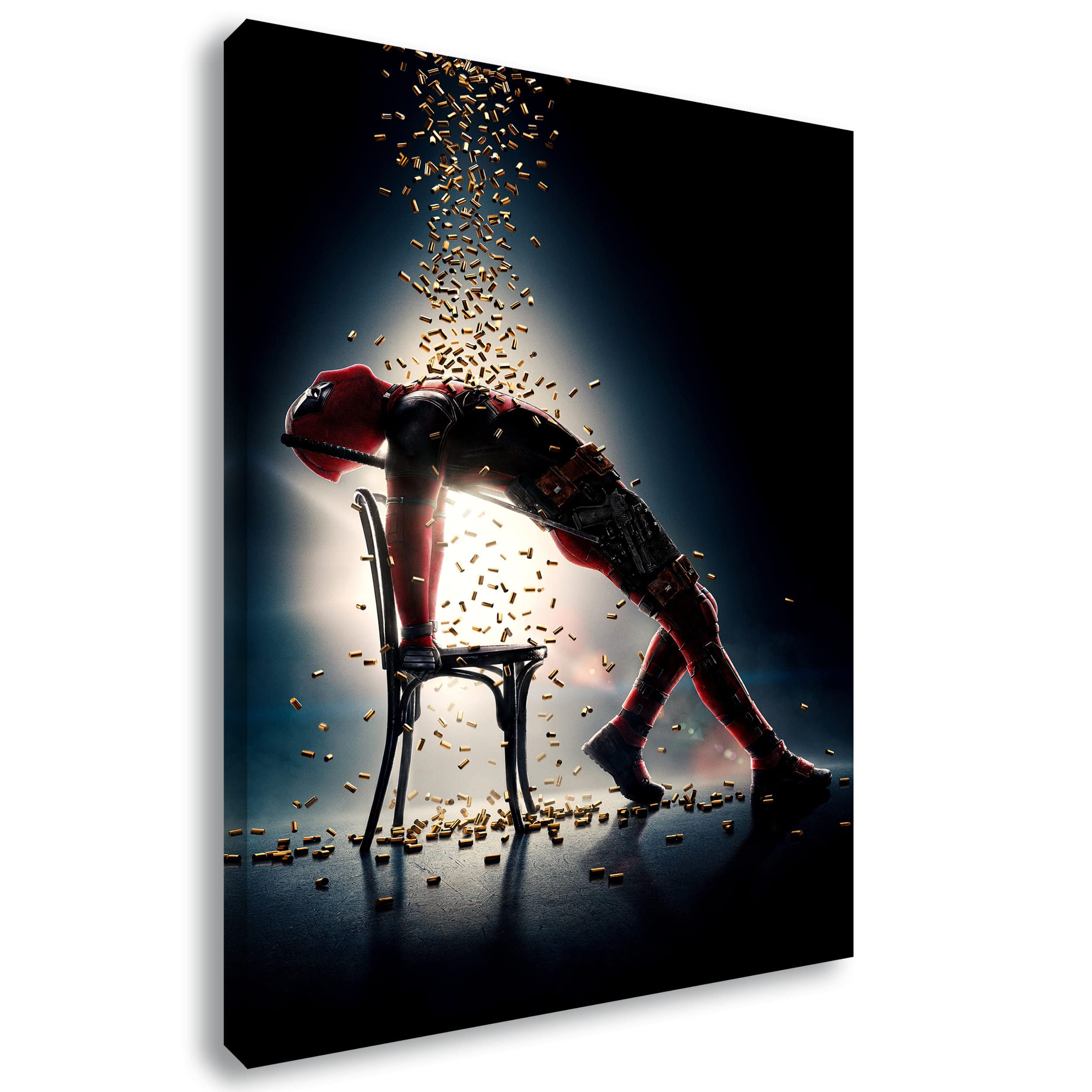 Artis Prints Leinwandbild Deadpool | Action - Film - Marvel, Wandbild auf Keilrahmen gespannt - Klein bis XXL, Wohnzimmer - Flur - Dekoration, 100x70 cm