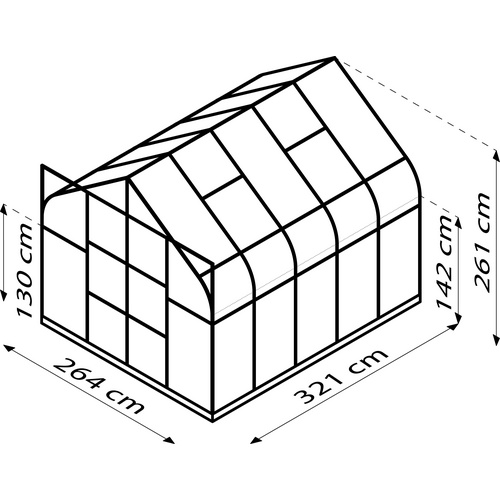 VITAVIA Gewächshaus »Dione«, 8,3 m², Aluminium/Glas, winterfest - gruen 2