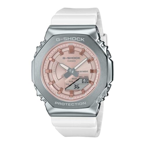 Casio Damen Analog Quarz Uhr mit Edelstahl Armband GM-S2100WS-7AER