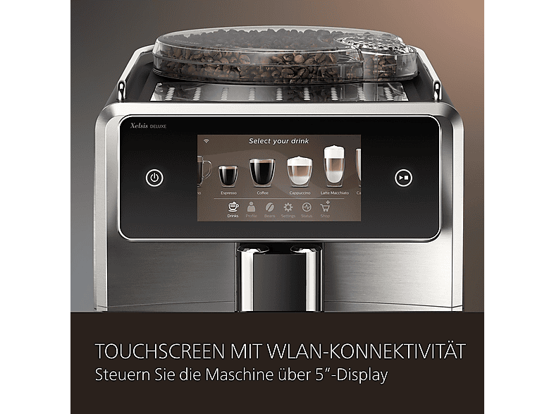 SAECO SM8785/00 Xelsis Deluxe 19 Kaffeespezialitäten Kaffeevollautomat Schwarz/Edelstahl 2