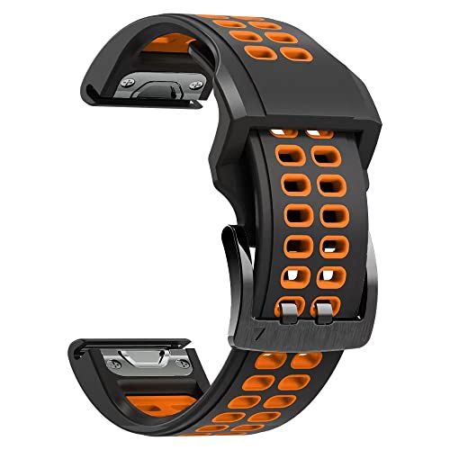 OPKDE Uhrenarmband für Garmin Fenix 7X, 7, 6, 6X, 5, 5X, 3HR, Epix, MarQ, Approash S62, TACTIX Delta, Silikon, einfach anzubringen, 22 mm / 26 mm, For Fenix 3 3HR, Achat