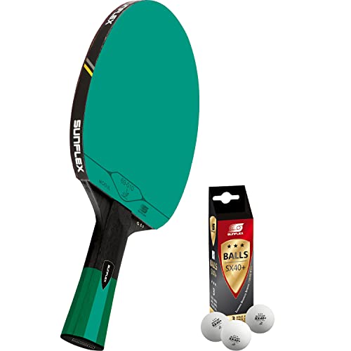 Sunflex G50 Tischtennisschläger + 3*** ITTF SX40+ Tischtennisbälle | Tischtennisschlägerset | Tischtennis Profi Set