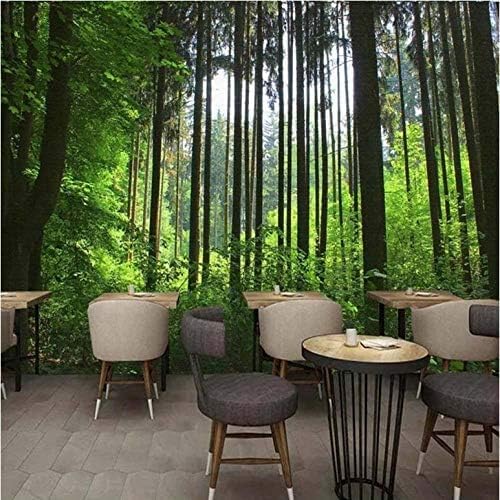 XLMING Natürlicher Grüner Waldbaum 3D Tapeten Home Esszimmer Sofa Schlafzimmer Wohnzimmer TV Hintergrund-250cm×170cm