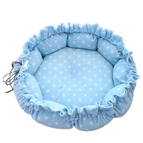 XINGLIDA Rundes Bett für Hunde, Winterhaus, Kordelzug, Haustiermatte für Kätzchen, Welpen, Schlafzubehör