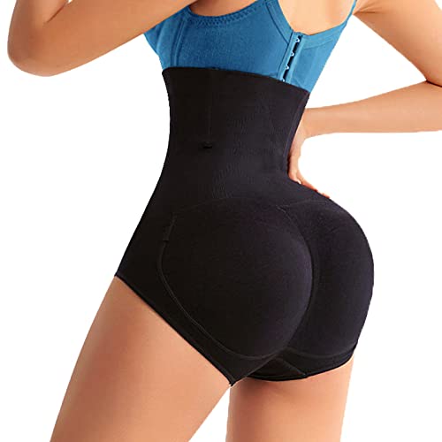 BANLUX Damen Po Push Up Unterhose - Frauen Butt Lifter Shaper Höschen Hip Enhancer Body Shaper Push Up Unterwäsche Sexy Body Shapewear Hohe Taille Bauchformer,Schwarz,3XL