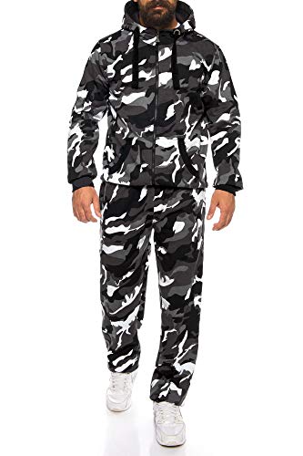 Finchman Finchsuit 1 Herren Jogging Anzug Trainingsanzug Sportanzug FMJS135, Camo Grau, 4XL