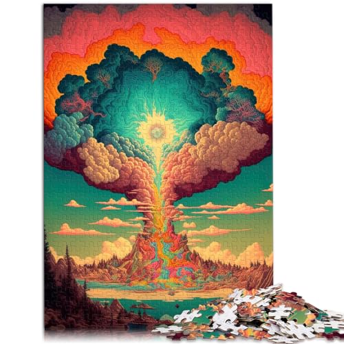 Puzzles mit Psychedelischer Szene, Puzzles für Erwachsene, 1000 Puzzles, Holzpuzzle, Spaß für zu Hause, Aktivitäten, Geburtstagsgeschenk, Reisegeschenke, 1000 Teile (50 x 75 cm)