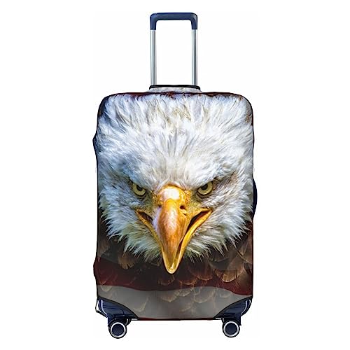 Miniks Reisegepäckhülle, Motiv: Amerikanische Flagge mit Adler, robuster Koffer-Schutz, passend für 45,7 - 81,3 cm große Gepäckstücke, klein, Schwarz, Small