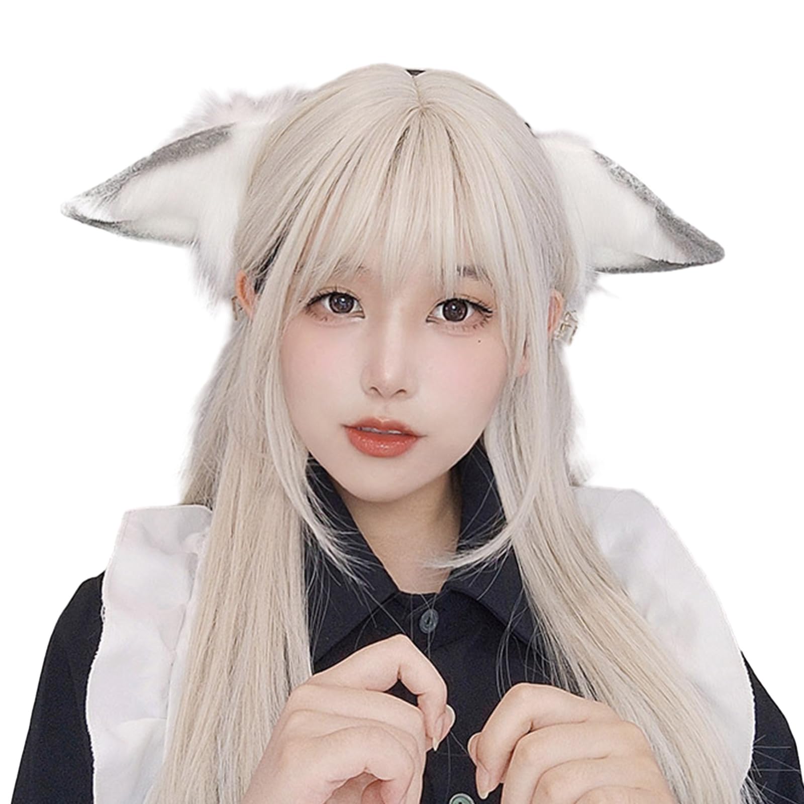 LYBZLJ Anime Maid Hairhoop Plüsch Katzenohren biegbares Stirnband Cosplay Kostüm Halloween Party Kopfschmuck Frauen Show Kopfbedeckung Künstliches Stirnband