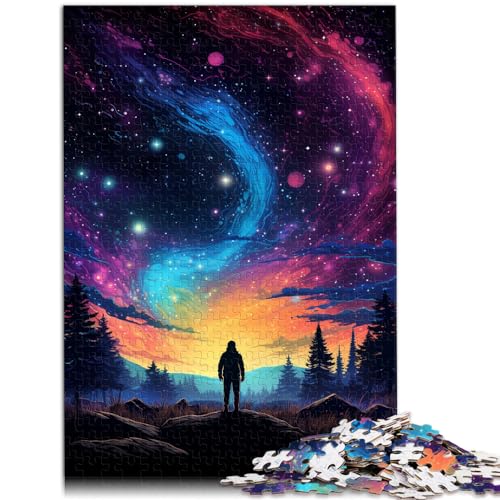 Puzzle für Puzzle Nachtansicht unter dem Sternenhimmel Puzzle 1000 Teile für Erwachsene Holzpuzzle einzigartiges Herausforderungsspiel 1000 Teile (50 x 75 cm)