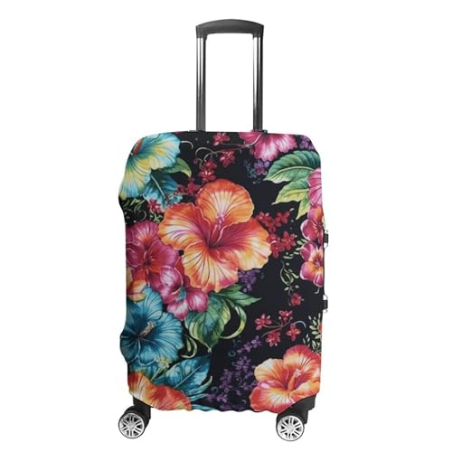 CSGJMYGS Reisegepäckabdeckung, elastisch, waschbar, modisch, kratzfest, schöne Hibiskusblüte, Koffer-Schutz, passend für 45,7 - 81,3 cm Gepäck, Stil:, XL