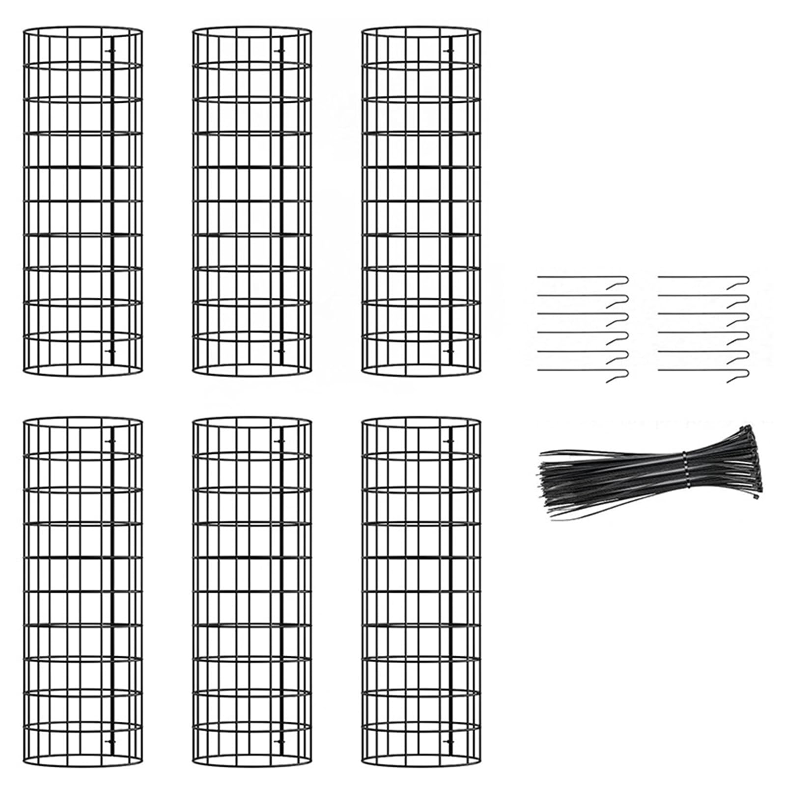 WELLDOER Baumstammschutz 6 Stück Pflanzenschutz Reißverschlüssen Metallpfähle Gartenschutz Baumwickelkäfig Schäden